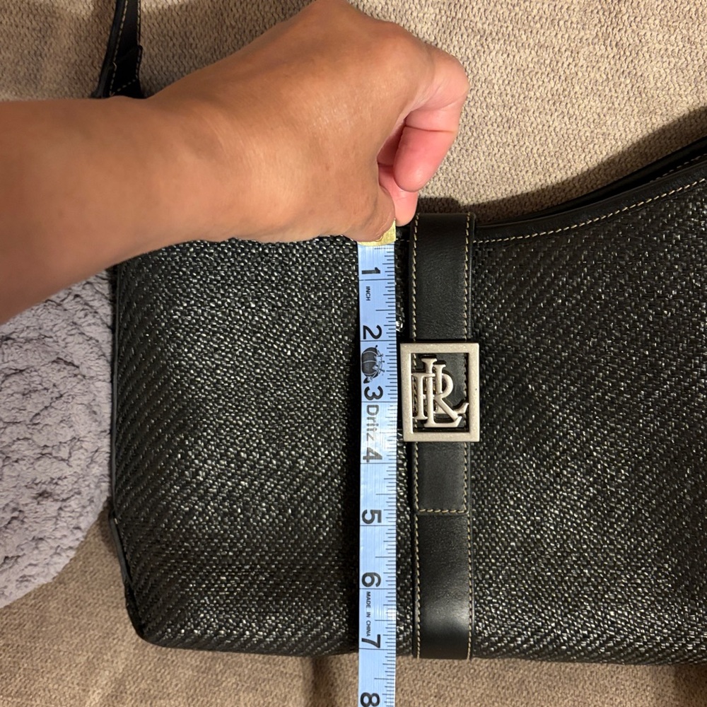 Lauren Ralph Lauren Black woven Shoulder Hobo Bag - Picture 7 of 15